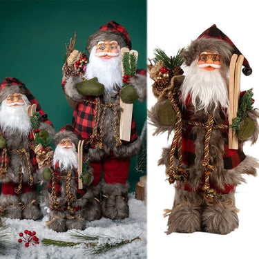 2022 Christmas Fabrics Santa Claus Ornament for Indoor Outdoor, 12/18/24in Xmas Classic Santa Claus Doll Toys Home Decor, 1 Pc Claus Doll Holiday Party Ornaments